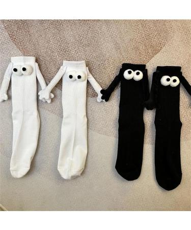 Couple Holding Hands Funny Magnetic 3D Doll Couple Socks - Unisex Mid-Tube Socks (White) - Buy Online on SooperMarket.com