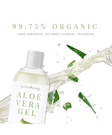 NaturSense Organic Aloe Vera Gel - USDA Certified for Face, Hair, Sunburn, Acne, Razor Bumps, Psoriasis, Eczema, Dry Skin - 12 oz - Buy Online on SooperMarket.com