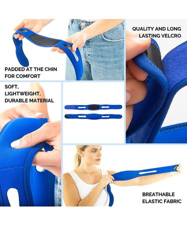 Double Chin Reducer Face Lifting Band | Anti Snoring Chin Strap - Blue - Buy Online on SooperMarket.com