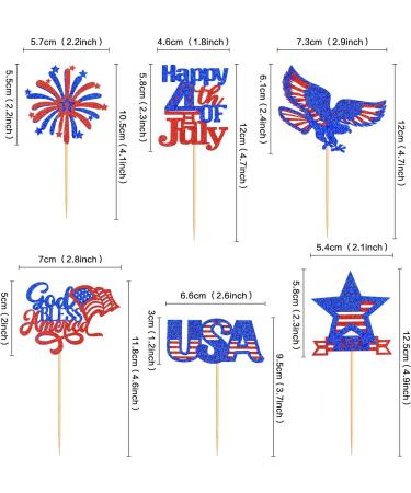 24 Pcs Independence Day Cupcake Toppers Glitter National Flag Cake Topper Picks Toothpick Toppers 4th of July Flag Day Photo Props for Patriotic Party Supplies (eagle-godbless-you) - Buy Online on SooperMarket.com