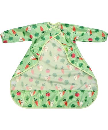 Bibetta Wipeezee Premium Waterproof Coverall Bib for Baby | Eco Friendly Durable Bib for Highchair Feeding | Bunny & Veg Design | 6m+ Boy/Girl - Buy Online on SooperMarket.com