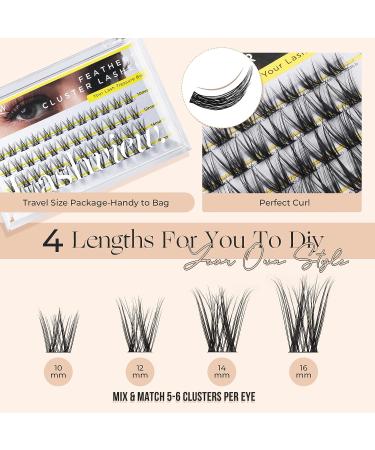 LASHVIEW DIY Cluster Lash Extensions for Self-Application - 48 Pcs, 3D Rapid Soft and Lightweight, Style D10 Mix (10/12/14/16mm) - Buy Online on SooperMarket.com