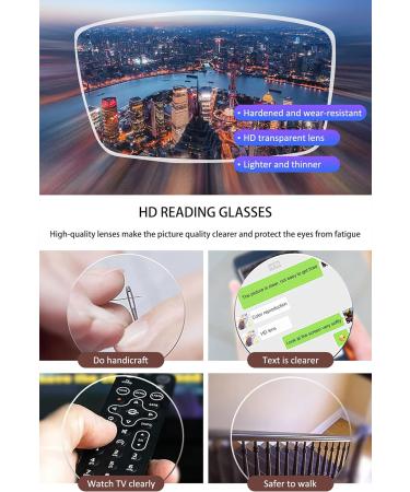 Koosufa Anti Blue Light Reading Glasses for Men & Women | Fashion Semicircular Floral Filter | Anti-Fatigue Visual Aid | Strengths 1.0 to 3.5 - Buy Online on SooperMarket.com