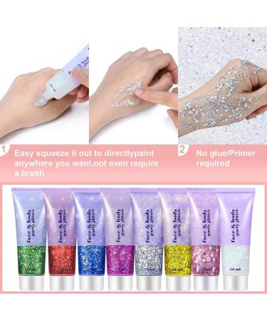 Holographic Purple Body Glitter Gel - Long Lasting Chunky Sequins for Singer Concerts & Festivals - 52g - Buy Online on SooperMarket.com