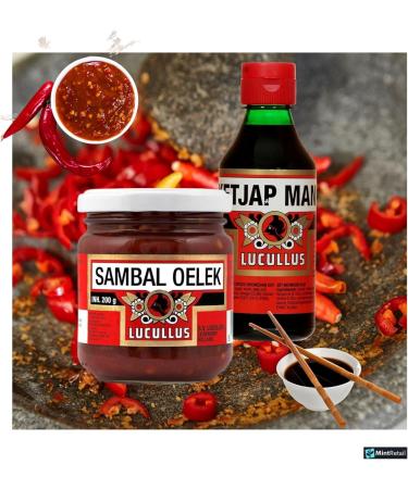 Asian Condiment Bundle with Lucullus Sambal Oelek Sambal Paste 200g & Lucullus Ketjap Manis 250ml Including Mint Retail Condiment Spoon - Buy Online on SooperMarket.com