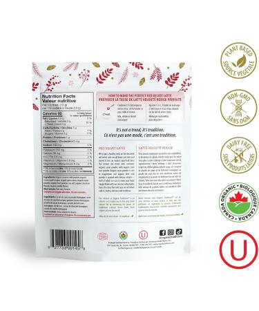 Organic Traditions Red Velvet Instant Latte Limited Edition Seasonal Flavour Superfood Dairy Free Drink Mix for Hot and Iced Latte Drink 150g/5.3oz Bag - Buy Online on SooperMarket.com