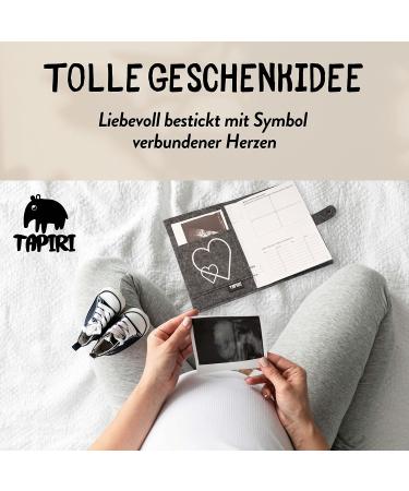 Riijk Gray Felt Mutterpass Cover with Closure & Ultrasound Photo Bag - Ideal German Mother Pass Gift - Buy Online on SooperMarket.com