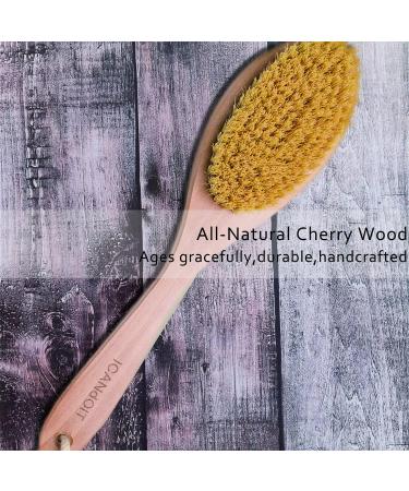 ICANdOIT Dry Brushing Body Brush - Long Handle for Cellulite and Lymphatic Drainage - Natural Agave Cactus Tampico Bristles - Men & Women - Buy Online on SooperMarket.com