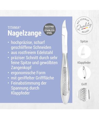 Titania Extra Sharp Professional Nail Tongs (10.5 cm) - Strong Stainless Steel Nail Scissors for Manicure & Pedicure Ideal for Thick & Strong Toenails - International Shipping Available - Buy Online on SooperMarket.com
