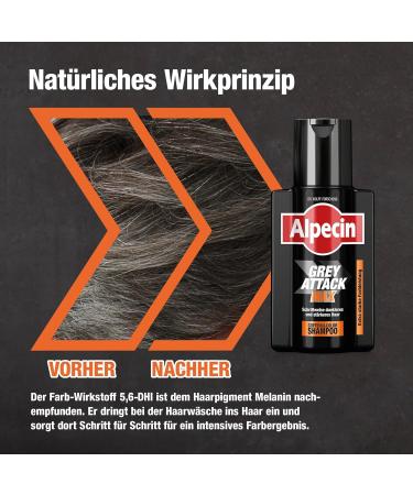 Alpecin Gray Attack Max Caffeine & Color Shampoo - 200 ml for Stronger Darker Hair | Prevents Hereditary Hair Loss - Buy Online on SooperMarket.com