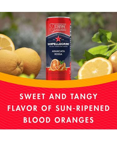 Sanpellegrino Blood Orange Sparkling Fruit Beverage Cans 11.15 Fl Oz (Pack of 6) - Refreshing Italian Soda - Buy Online on SooperMarket.com