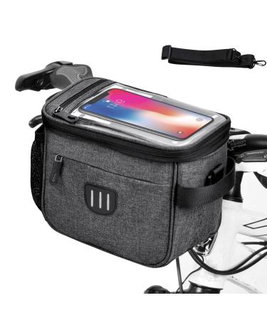 Chenever 5L bike handlebar pocket with handlebar adapter waterproof bike pocket handlebar handlebar bag bike with mains bag touchscreen bicycle basket pocket for MTB BMX Cityk der