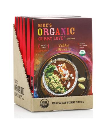 MIKE'S ORGANIC CURRY LOVE Premium Tikka Masala Curry Sauce ORGANIC. VEGAN. DAIRY FREE. MADE IN SRI LANKA. | case of 6 x 8.8 oz pouches
