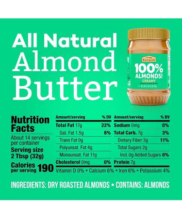 Crazy Richard's Almond Butter | No Sugar Added | Dry Roasted Almonds | Non-GMO | 1lb Jar - Buy Online on SooperMarket.com