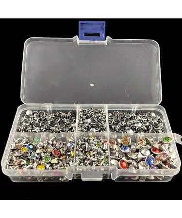 500 Sets Mixed Colors CZ Crystal Rhinestone Studs for Leather Craft DIY - Silver Color Rapid Rivets Spots (Mixed Size) - Buy Online on SooperMarket.com