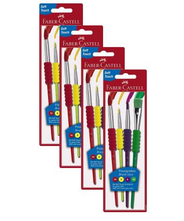 Faber-Castell 481600 Brush set 4-piece with soft grip (4 brushes brush set only 4 packs) 4 brushes Brush set only 4