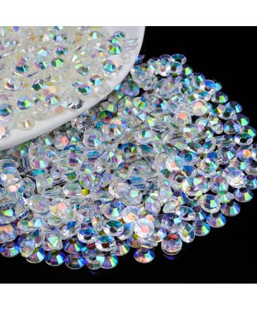 Briskbloom 2000PCS 4mm Resin Flatback Rhinestone  Transparent Clear AB Flatback Jelly Resin Rhinestones for Mugs  Bottles  Tumblers  Craft Decoration  Loose Bling Glitter Diamond Stone 12-TranspAB 4MM