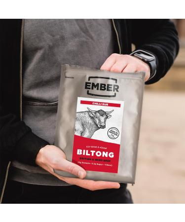 Ember Snacks Biltong - Chilli Beef Snack (2x250g) | High Protein Snack | Made from British & Irish Beef - Buy Online on SooperMarket.com