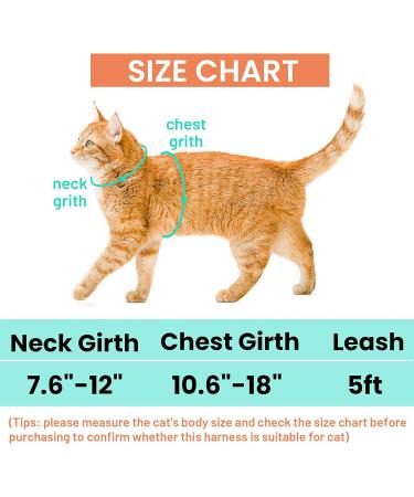 Cat Harness and Leash Escape Proof for Walking Travel Outdoor - Soft Nylon Adjustable Cute Cat Harness Leash Set with Airtag Holder for Small Large Cats Neck:7.6"-12" chest:10.6"-18" Orange - Buy Online on SooperMarket.com