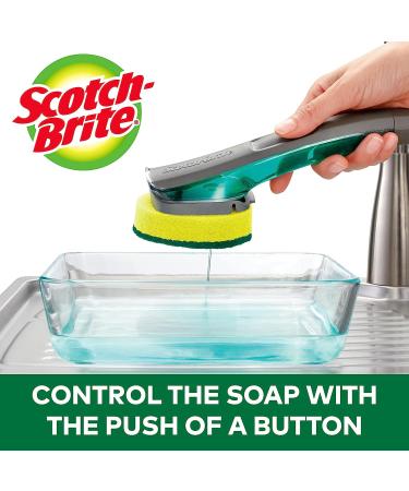 Scotch-Brite Heavy Duty Dishwand Kit with Soap Control Button - 1 Wand + 6 Refill Pads - Buy Online on SooperMarket.com