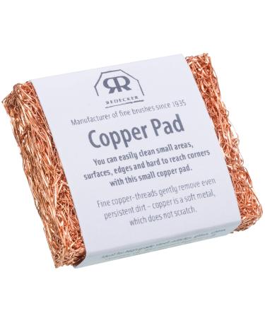 REDECKER Copper Mini Scouring Pad, 2 inches Non-Abrasive Scrubber for Cleaning a Variety of Surfaces, Made in Netherlands Copper Scouring Pad