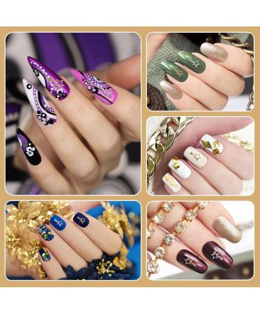 Lusofie 30Pcs 3D Star Rhinestone Nail Charms - Silver & Gold Alloy Star Gems for Nail Designs - DIY Nail Accessories - Buy Online on SooperMarket.com