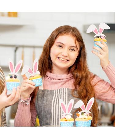 Rsstarxi 24 Pack Easter Bunny Ear Cupcake Toppers Glitter Rabbit Ears Cupcake Picks for Bunny Happy Easter Baby Shower Spring Easter Birthday Party Cake Decorations Design 10 - Buy Online on SooperMarket.com