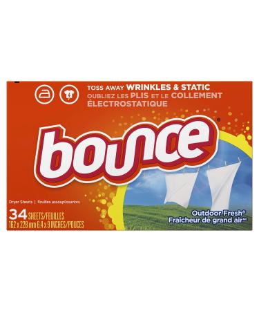 Bounce Fabric Softener Dryer Sheets, Outdoor Fresh Scent, 34 Count 34 Count (Pack of 1)