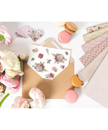 Whaline Spring Pattern Paper - 24 Sheets Double-Sided Rose Floral Scrapbook Paper for Card Making and Scrapbook Photo Album - 30 x 30cm - Buy Online on SooperMarket.com