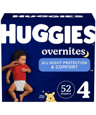 Huggies Overnites Nighttime Baby Diapers Size 4 Giga 52 Ct Size 4 (52 Count) New