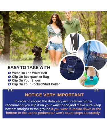 PINGKO Portable LCD Pedometer for Jogging, Hiking, Running & Walking - Blue | Step Counter with Calorie Burn Tracker - Buy Online on SooperMarket.com