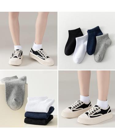 EPEIUS Kids Low Cut Socks 6 Pack - Seamless No Show Socks for Girls/Boys in Small Black/White/Grey - Buy Online on SooperMarket.com