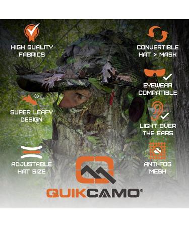 QuikCamo Mossy Oak Camo Hat with 3D Leafy Face Mask - Turkey Hunting Gear | NWTF Mossy Oak Obsession Camo - Buy Online on SooperMarket.com
