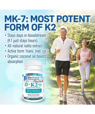 Vitamin D3 1000 IU + Vitamin K2 MK-7 (120 mcg). 150-Day Supply Of Vitamin D3 K2. Organic Coconut Oil Base For Optimal Absorption of K2 D3 Vitamin Supplement (150 Softgels of Vitamin D K2) - Buy Online on SooperMarket.com