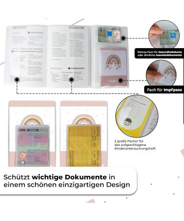 Minilino u Issue Cover 3-Part Premium Set for Vaccination Pass & Passport | Rainbow Pink Organizer for Girls - Protect Important Travel Documents & Examination Book - Buy Online on SooperMarket.com