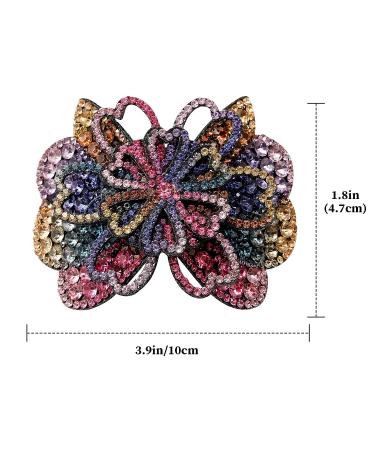 4PCS Rhinestone Flower Hair Barrette Clips - Spark Hair Accessories for Women - Butterfly and Flower Design - Ideal for Thick or Thin Hair - Buy Online on SooperMarket.com