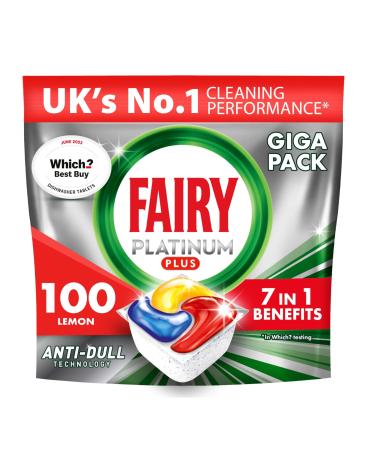 Fairy Platinum Plus All-In-One Dishwasher Tablets Bulk Lemon 100 Tablets (20 x 5)