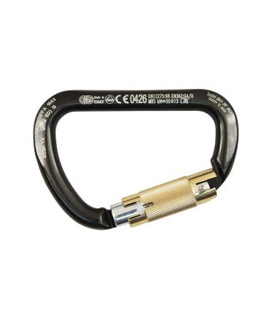 KONG 3 Stage Auto Lock Carbon Steel Carabiner (X-Large) , Black / Bronze