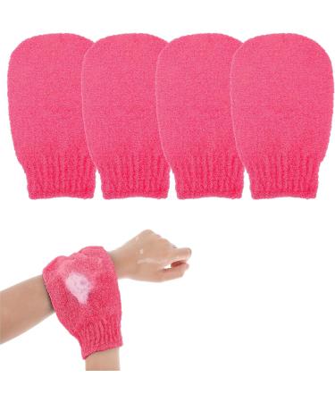 Sibba 2 Pairs Exfoliating Gloves for Body Scrubbing and Tan Removal - Red Exfoliating Mitt for Shower Bath - Effective for Dead Skin and Keratosis Pilaris - Buy Online on SooperMarket.com