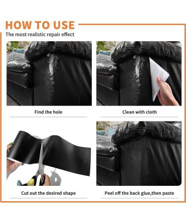 Azobur Leather Repair Tape Patch Adhesive for Sofas, Car Seats, Handbags, Jackets - Black 2.4''x15' - Buy Online on SooperMarket.com