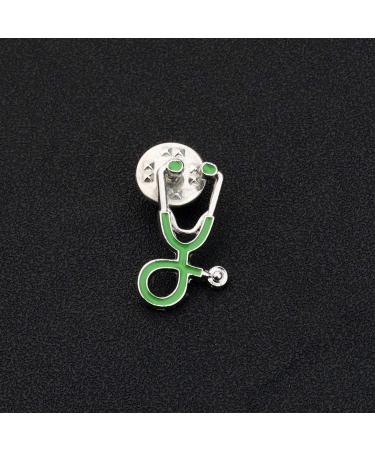 Buy Nurse Stethoscope Enamel Pin | Medical Brooch Gift for Doctors & Nurses - Green-S - Buy Online on SooperMarket.com