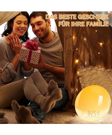 Buy Togaga Light Alarm Clock - Sunrise Sunset Simulation Dual Alarms 11 Colors & 7 Natural Sounds - Perfect Bedside Lamp for Adults - Buy Online on SooperMarket.com