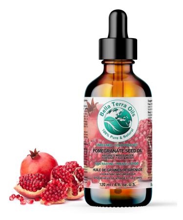 Pomegranate Seed Oil. 120 ml 100% Pure Cold-pressed Unrefined Organic Natural Moisturizer for Skin Hair. Rich in Antioxidants. Bella Terra Oils. 120 ml (Pack of 1)