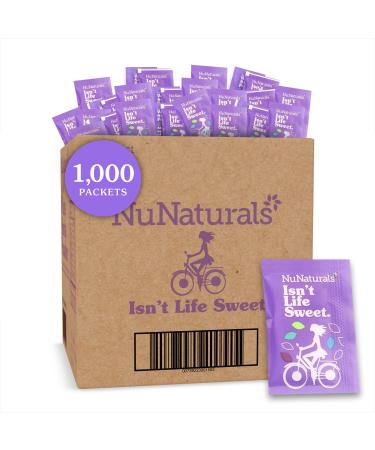 NuNaturals NuStevia White Stevia Powder 1000 Packets 2.23 lbs (1000 g)