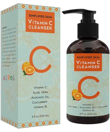Vitamin C Facial Cleanser | Daily Anti-Aging & Acne Gel | Natural Makeup Remover for Oily, Dry & Sensitive Skin - Simplified Skin - Buy Online on SooperMarket.com
