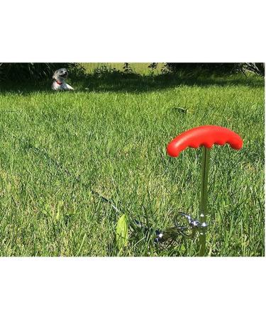 AL-FAHMI 30ft(9m) Heavy Duty Dog Tie Out Cable And Stake Out Dog Spiral In Ground Stake Puppy Pet Outdoor Tie Out Lead Leash (30FT Cable With Stake) - Buy Online on SooperMarket.com