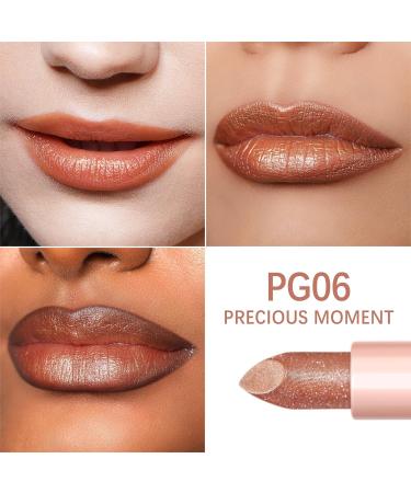 Oulac Bronze Shimmer Lipstick for Women - Moisturizing Tinted Lip Balm with Shea Butter - Vegan Gluten-Free Formula for Hydrated & Smooth Lips - Precious Moment (PG06) - Buy Online on SooperMarket.com