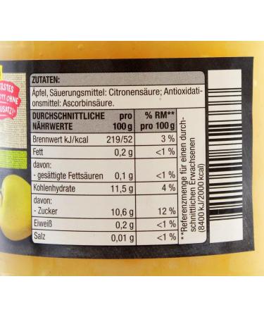 Edeka Apple Compote Without Added Sugar - Pack of 6 (6 x 355g) | Buy Internationally - Healthy Snack Options - Buy Online on SooperMarket.com