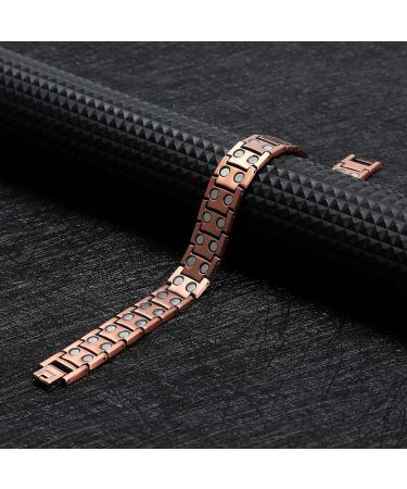 NORTH RING 99.9% Pure Copper Magnetic Bracelet - 3000 Gauss for Men - Adjustable Length & Double-Row Strong Magnets - Buy Online on SooperMarket.com