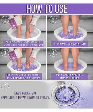 Jelly Pedicure Packs - Moisturizing Lavender Foot Soak for Dry Cracked Feet | Spa Pedi Soak with Salts for Relaxing Sore Feet - Buy Online on SooperMarket.com